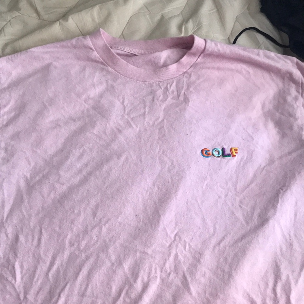Golf Wang embroidered pink shirt